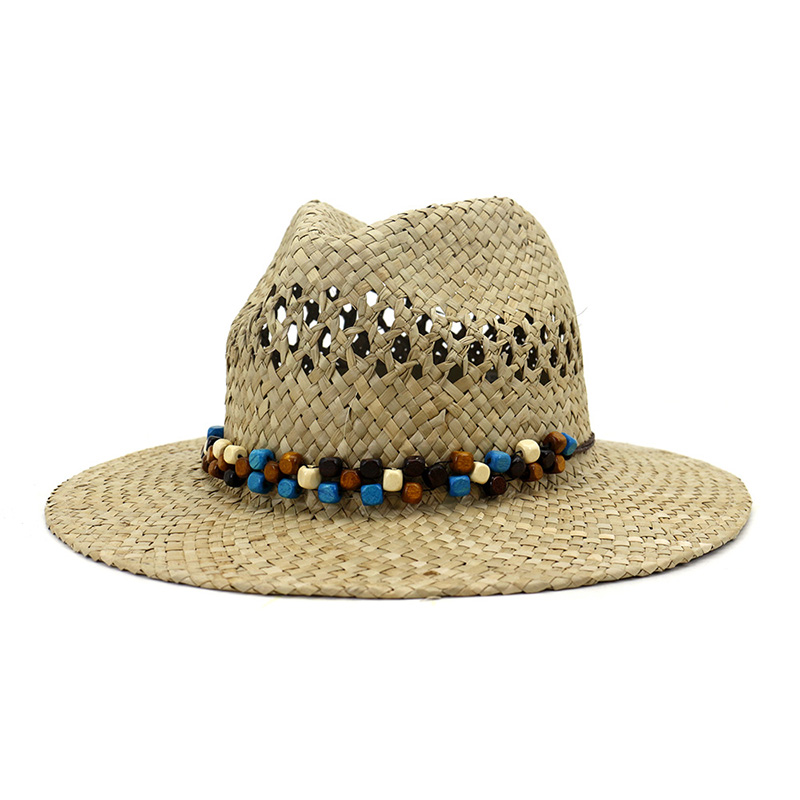 Pălărie de soare Fedora Beach Sun Protect 100% paie