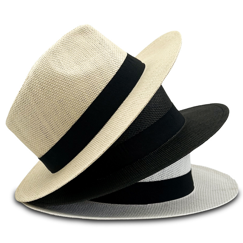 Pălărie Panama Fedora Black Ribbon Five Grass