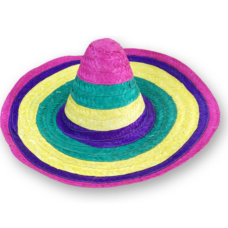 Sombrero colorat din bambus