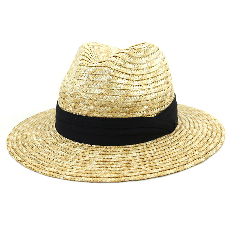 Pălărie Fedora personalizată din paie naturală de grâu