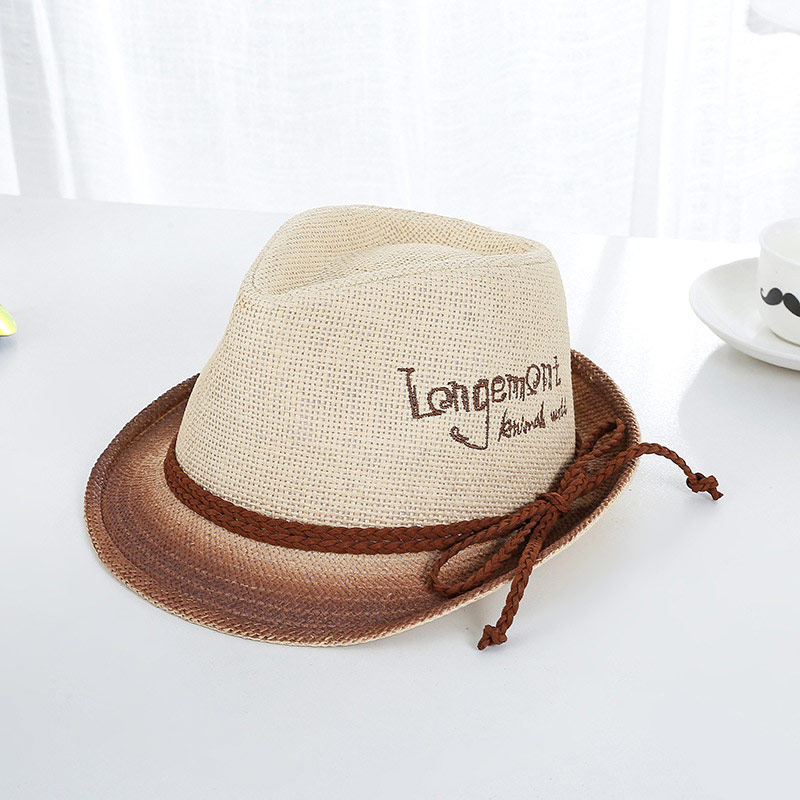 Ultimul design cu logo broderie Trilby Straw Hat